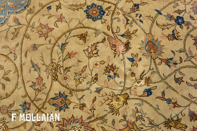 Tapis Qum Laine de Kurk Partiellement en Soie n°:67085658