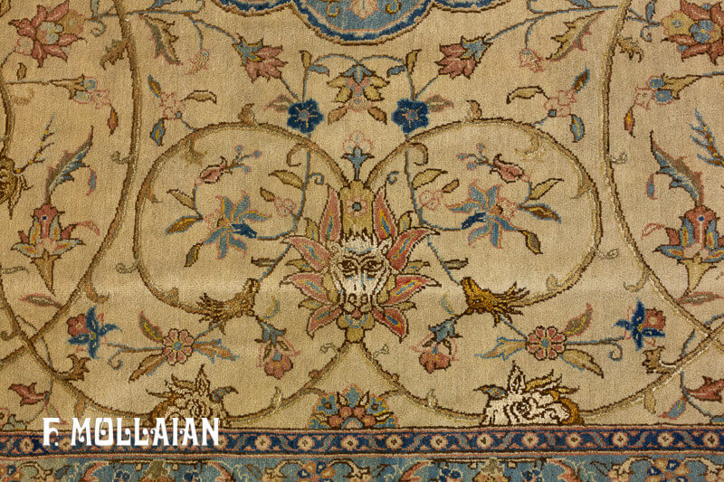 Tapis Qum Laine de Kurk Partiellement en Soie n°:67085658