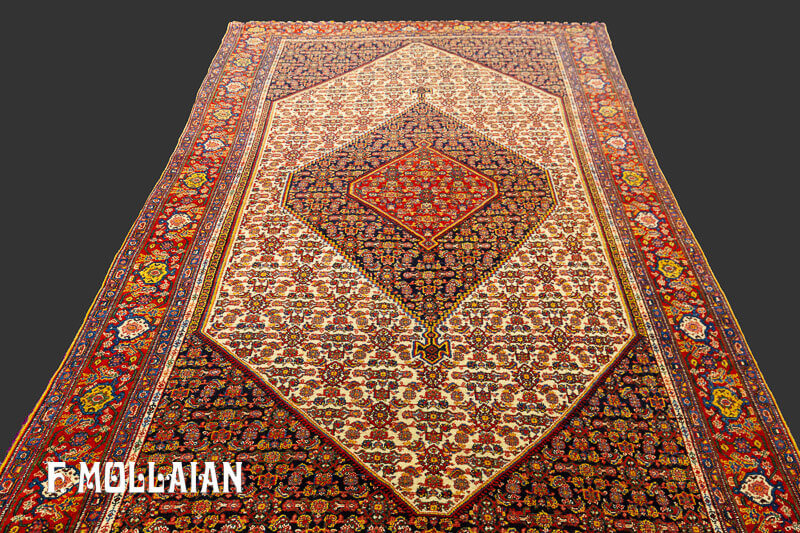 Antique Persian Senneh Warp Silk Rug (197x130 cm)
