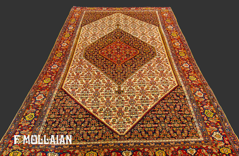 Antique Persian Senneh Warp Silk Rug (197x130 cm)