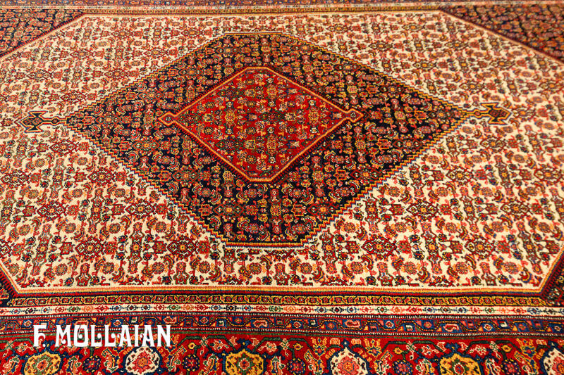 Antique Persian Senneh Warp Silk Rug (197x130 cm)