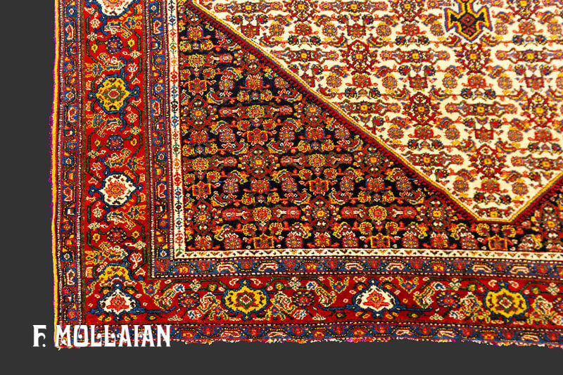 Antique Persian Senneh Warp Silk Rug (197x130 cm)