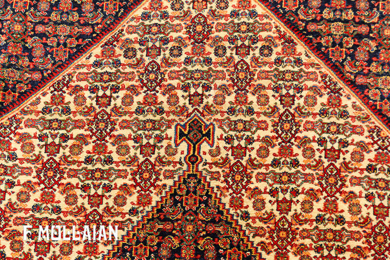 Antique Persian Senneh Warp Silk Rug (197x130 cm)