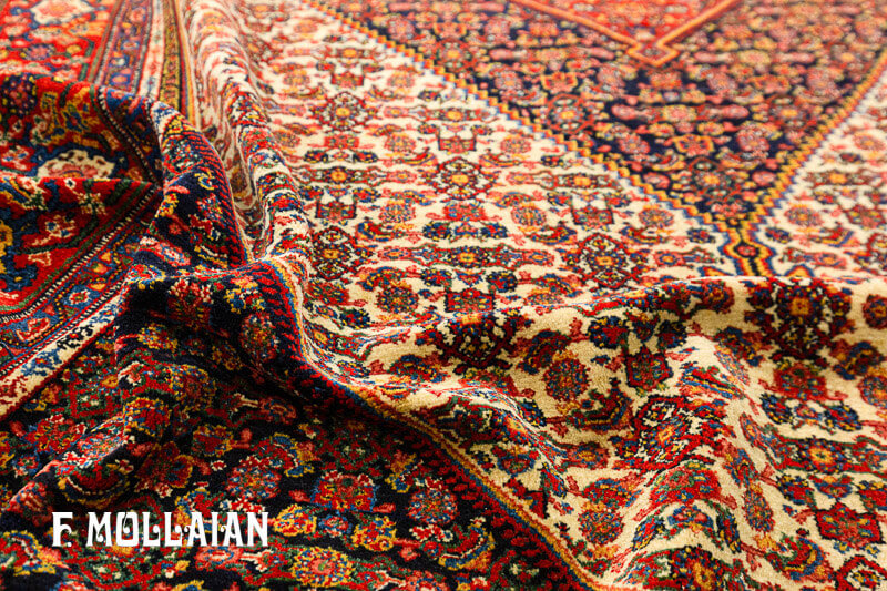Antique Persian Senneh Warp Silk Rug (197x130 cm)