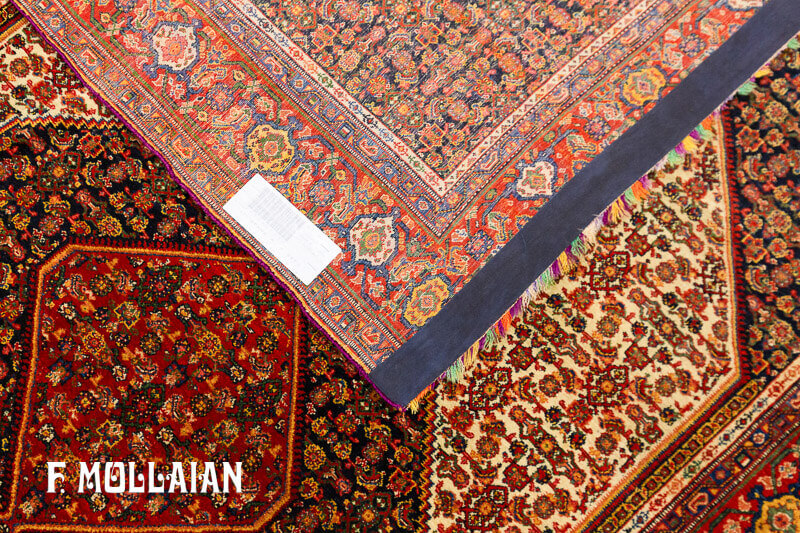 Antique Persian Senneh Warp Silk Rug (197x130 cm)