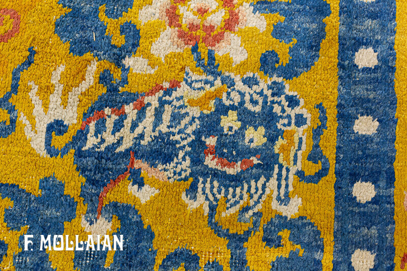 Antique Chinese Silk&Metal Rug n°:42264426