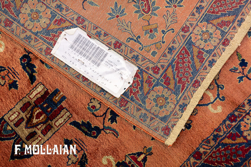A Small Silk Antique Kashan “TAFFAZOLI” Rug n°:14081749
