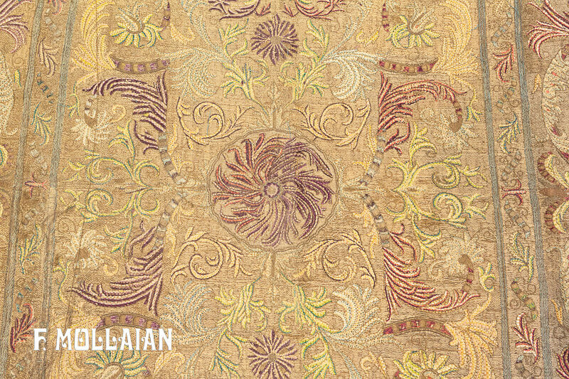پارچه آنتیک ترکی: گلدوزی پرکار، نمونه کلکسیونی