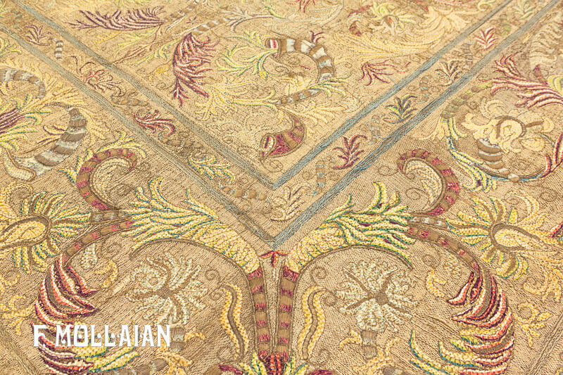 پارچه آنتیک ترکی: گلدوزی پرکار، نمونه کلکسیونی