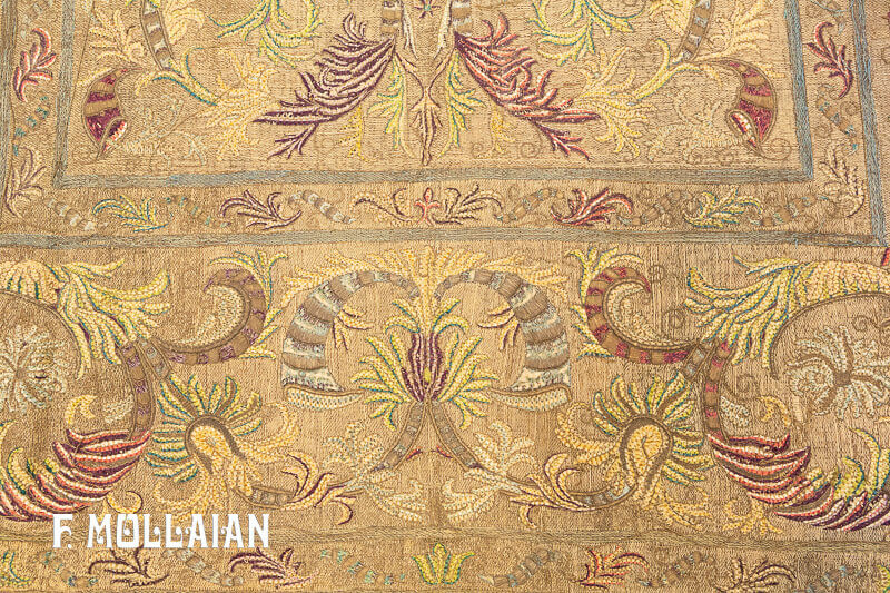 پارچه آنتیک ترکی: گلدوزی پرکار، نمونه کلکسیونی