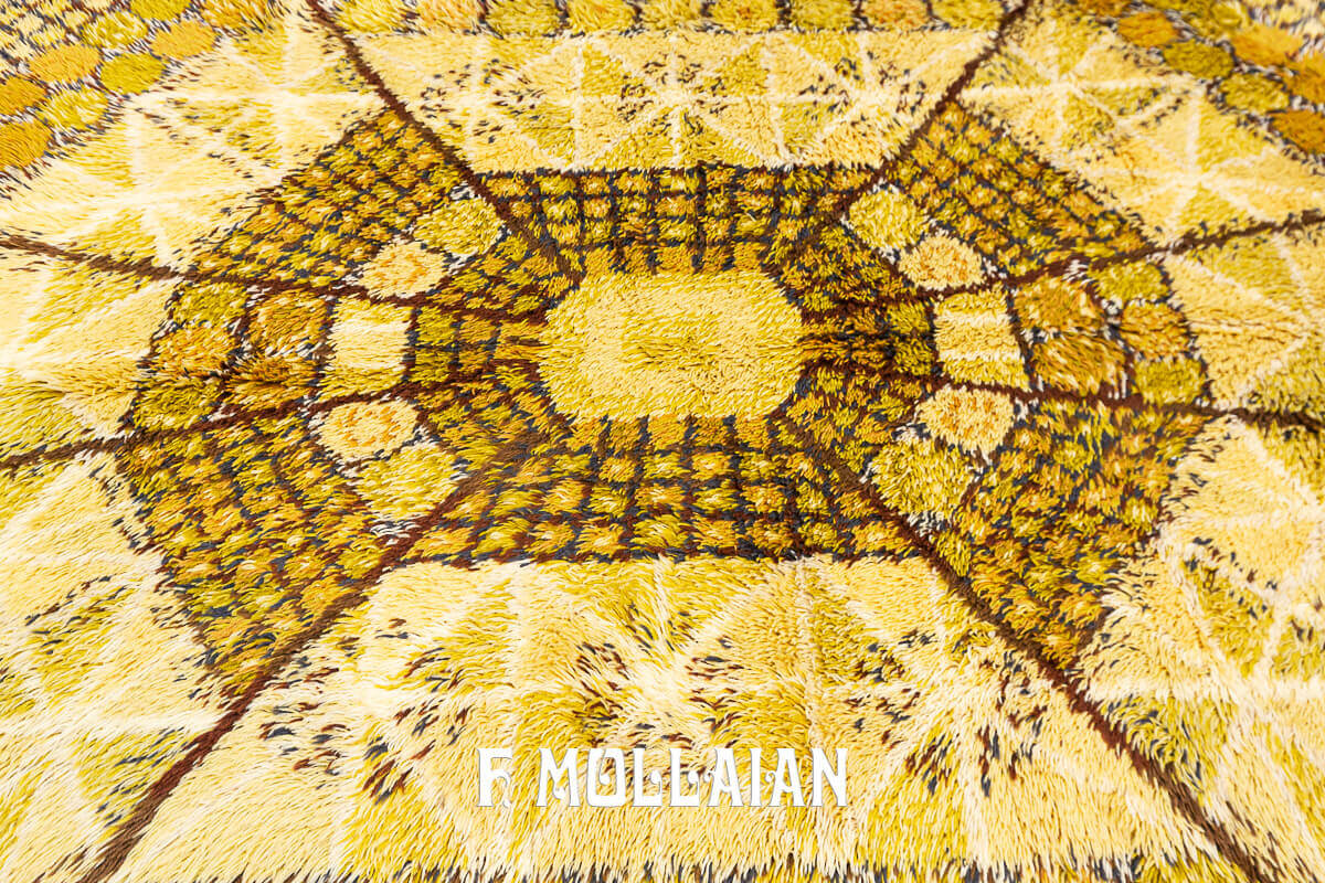 Decorative Swedish Rya Rug n°:46788487