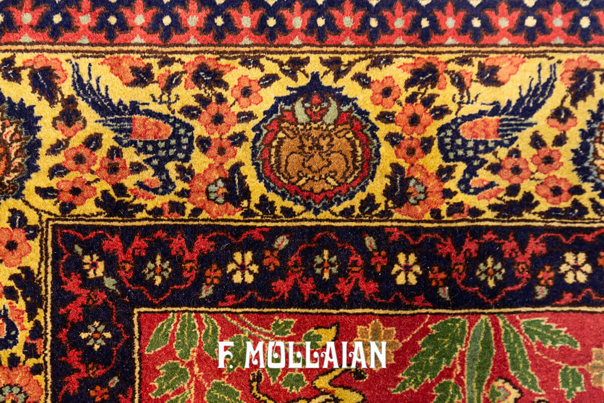 Figurative Antique Signed «Habib-Daar» Lahore Indian Rug n°:68432814