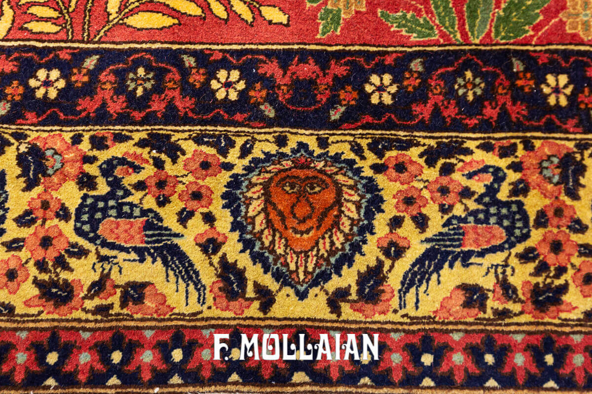 Figurative Antique Signed «Habib-Daar» Lahore Indian Rug n°:68432814