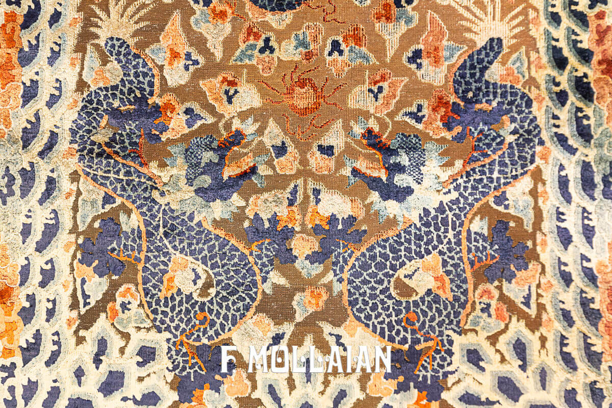 Five-Dragon Imperial Silk and Metal Chinese Rug n°:76413405
