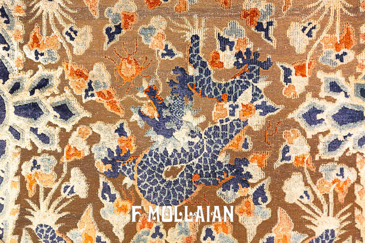 Five-Dragon Imperial Silk and Metal Chinese Rug n°:76413405