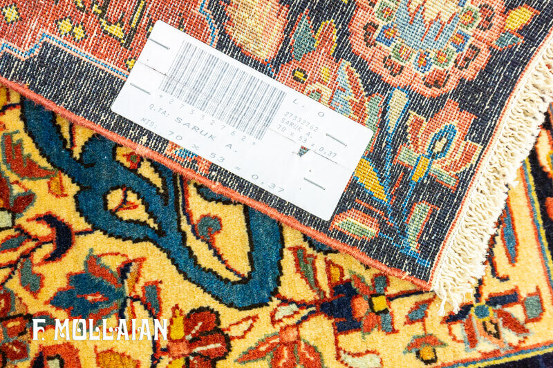 Pair of Antique Persian Small Saruk Rugs