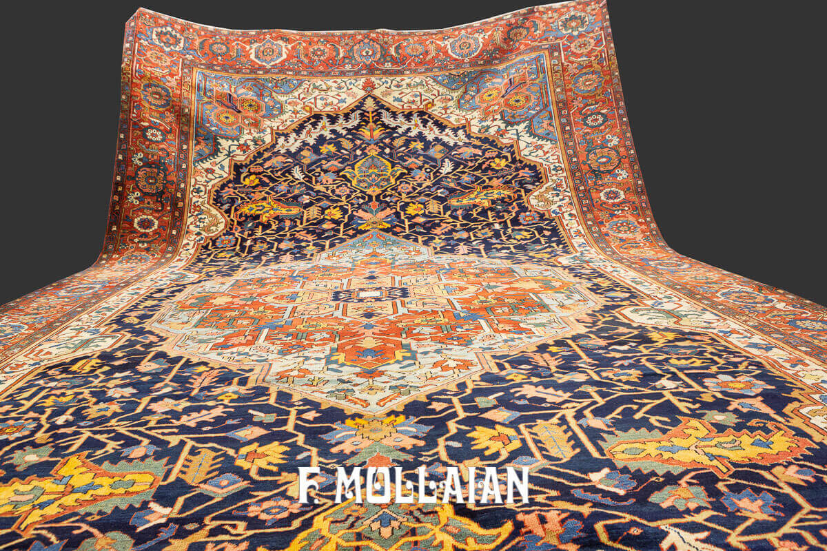 Tapis Persan Antique Heriz (Heris) Surdimensionné n°:51013663
