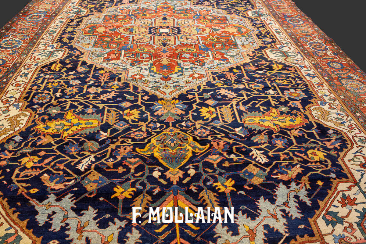 Tapis Persan Antique Heriz (Heris) Surdimensionné n°:51013663
