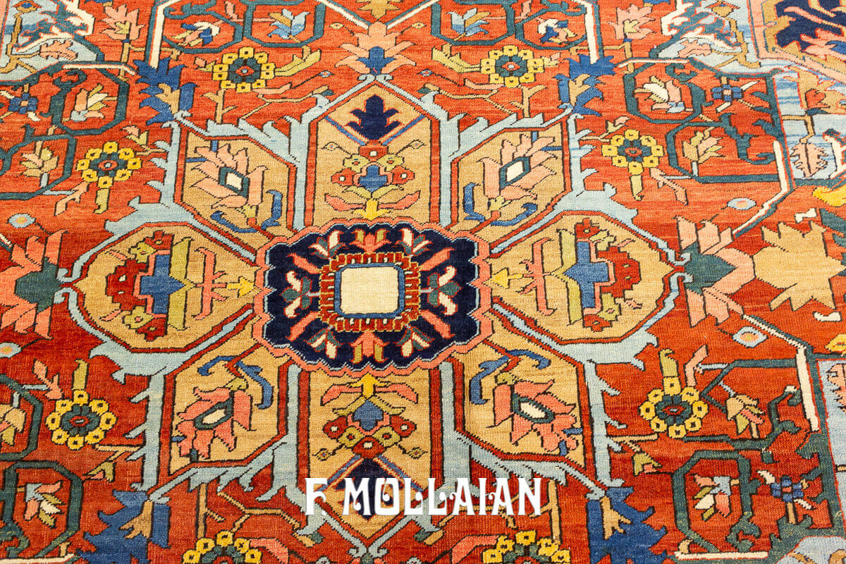 Tapis Persan Antique Heriz (Heris) Surdimensionné n°:51013663