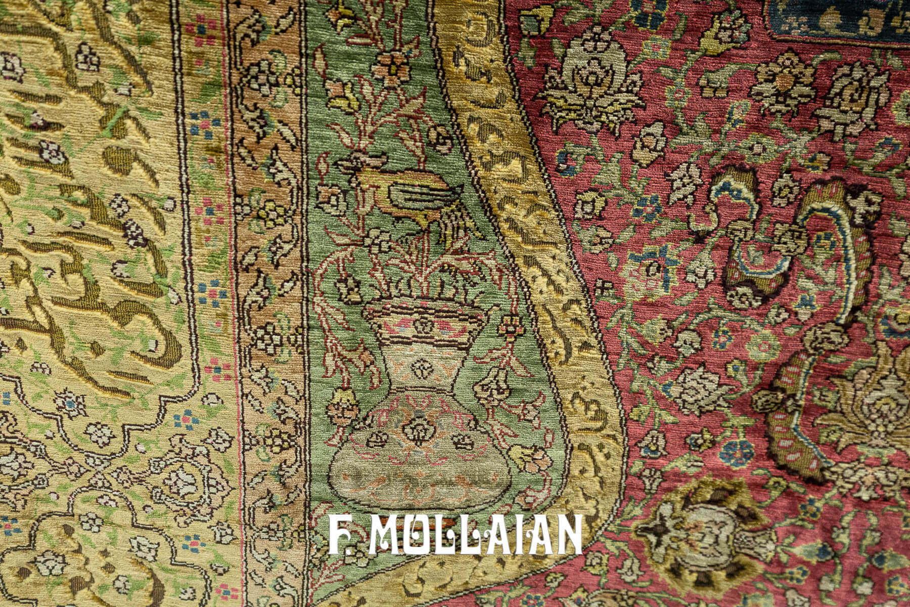 Rare Antique Signed “ZAREH” Peyman prayer design Koum Kapi Turkish Rug n°:734993