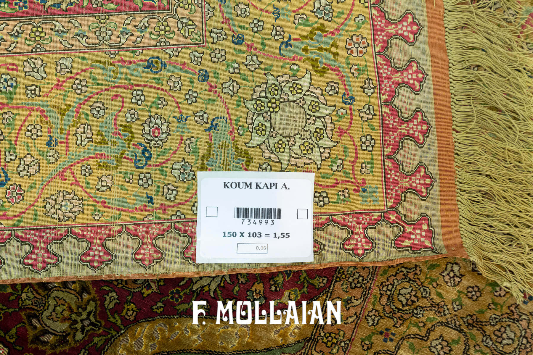 Rare Antique Signed “ZAREH” Peyman prayer design Koum Kapi Turkish Rug n°:734993