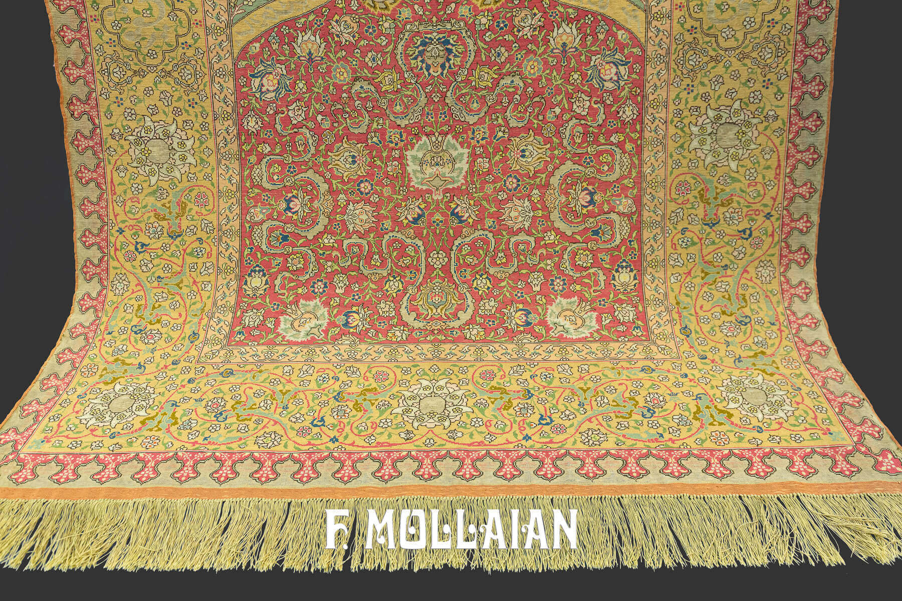 Rare Antique Signed “ZAREH” Peyman prayer design Koum Kapi Turkish Rug n°:734993