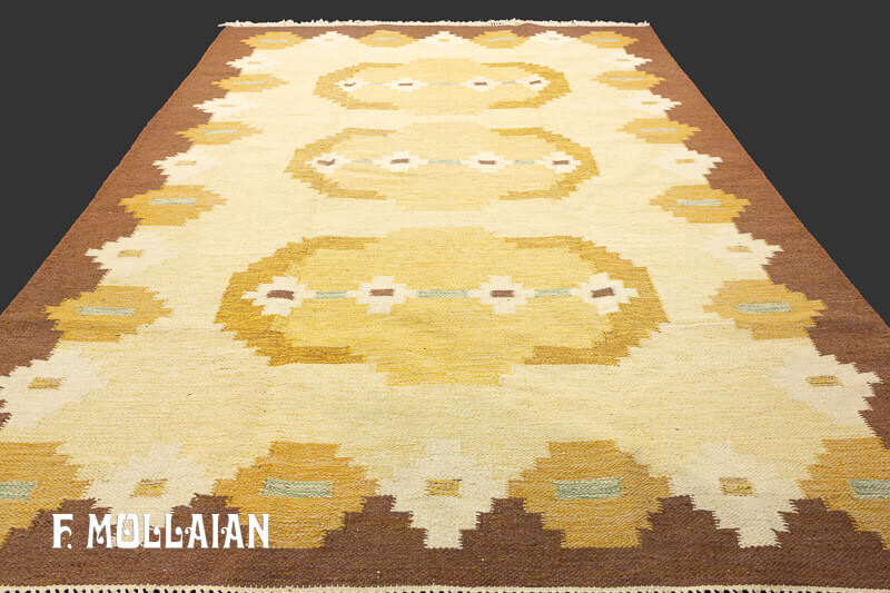 Tappeto Scandinavo Vintage Svedese (a tessitura piatta) Con Disegno Speciale n°:96342389