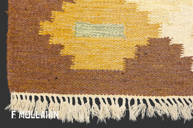 Tappeto Scandinavo Vintage Svedese (a tessitura piatta) Con Disegno Speciale n°:96342389