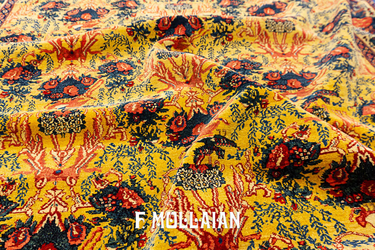 Senneh Rug Warp Silk All-Over Gol Farang n°:95075238