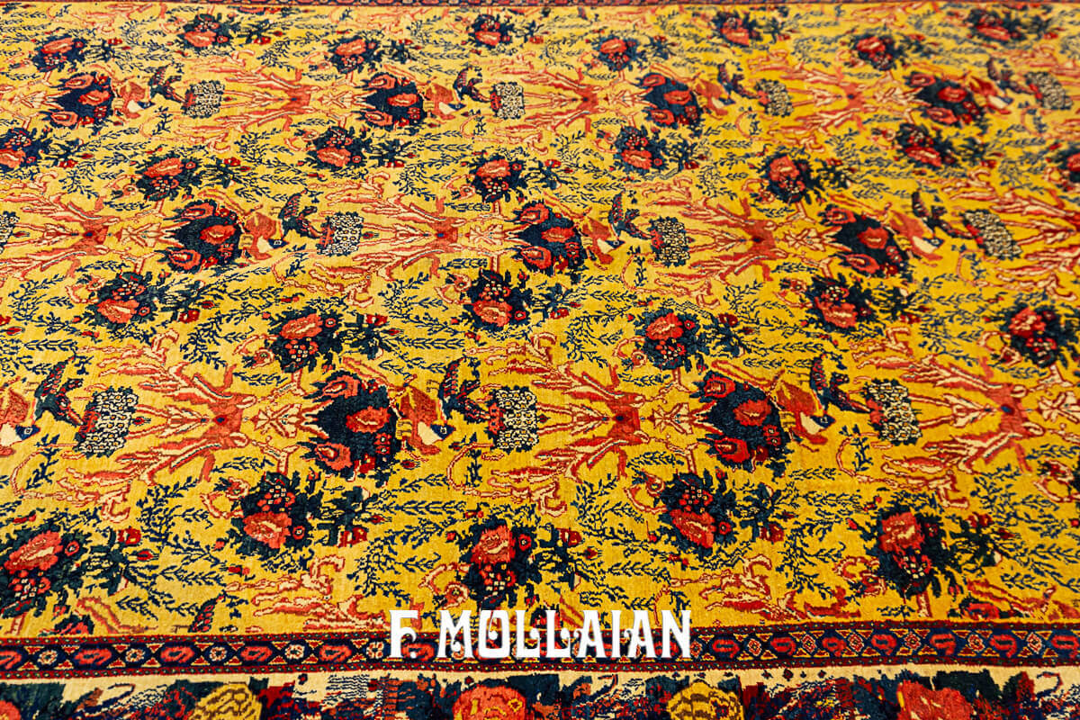 Senneh Rug Warp Silk All-Over Gol Farang n°:95075238
