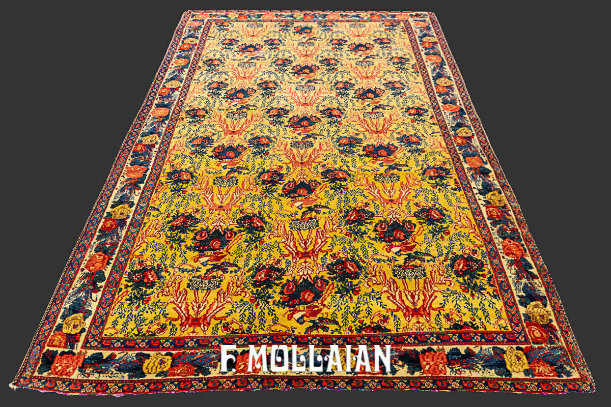 Senneh Rug Warp Silk All-Over Gol Farang n°:95075238