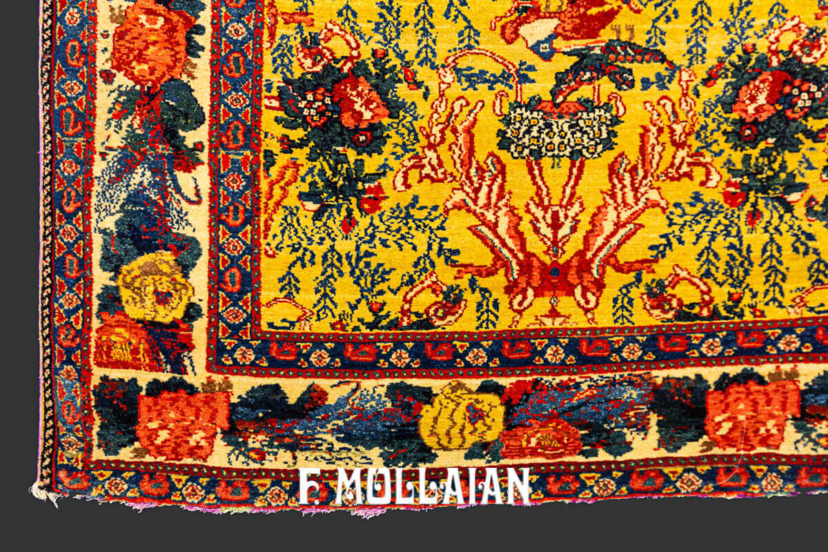 Senneh Rug Warp Silk All-Over Gol Farang n°:95075238