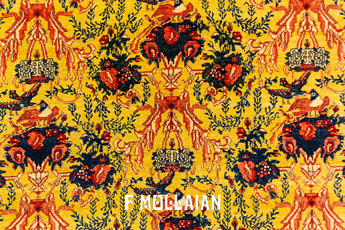Senneh Rug Warp Silk All-Over Gol Farang n°:95075238