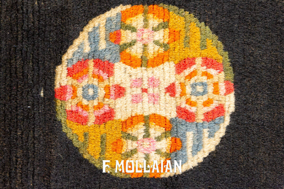Small Antique Hand Knotted Tibet Meditation Rug n°:608526