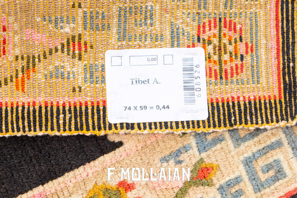 Small Antique Hand Knotted Tibet Meditation Rug n°:608526