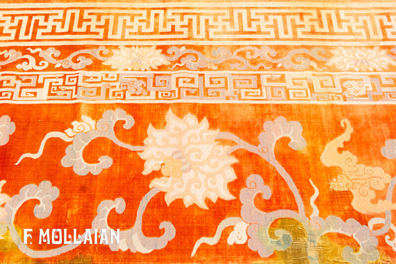 Textile Antique Impérial Chinois de Soie et Filde Métall n°:23466165