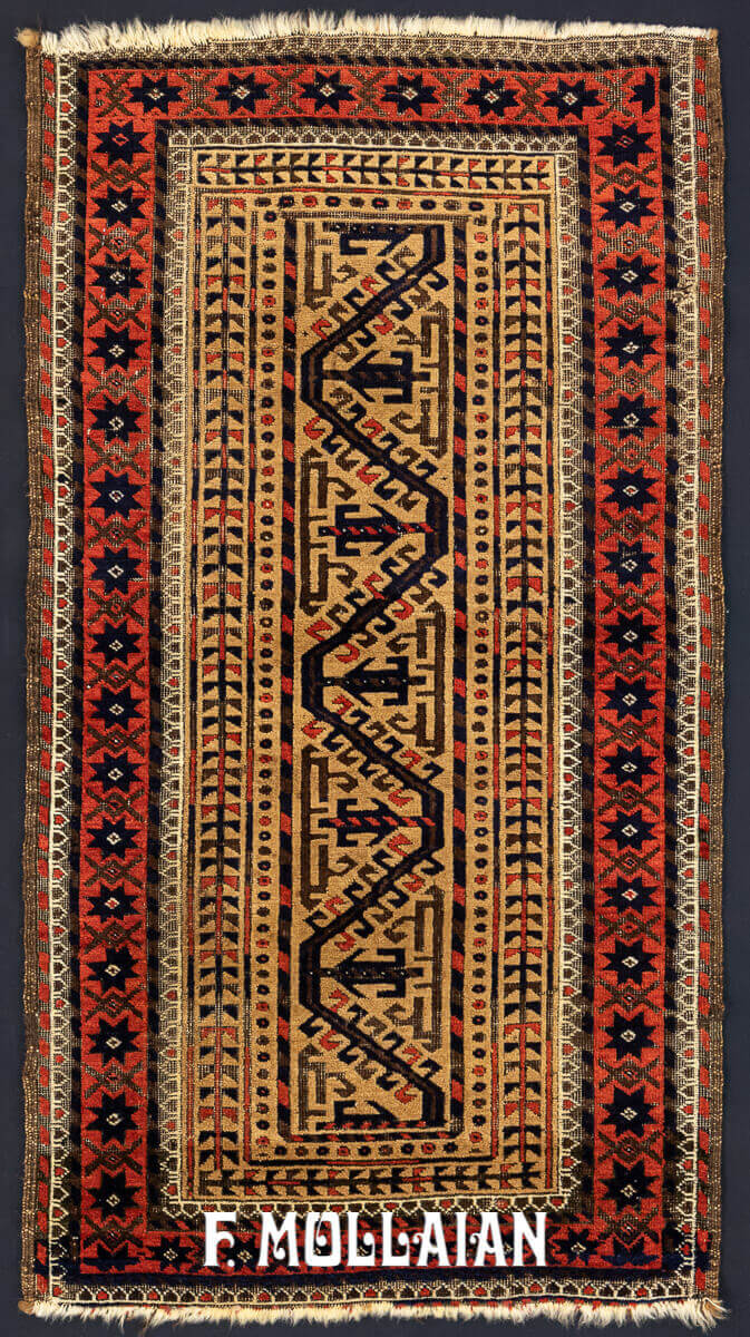 Antique Baluch Rug Camel-Hair  n°:427617