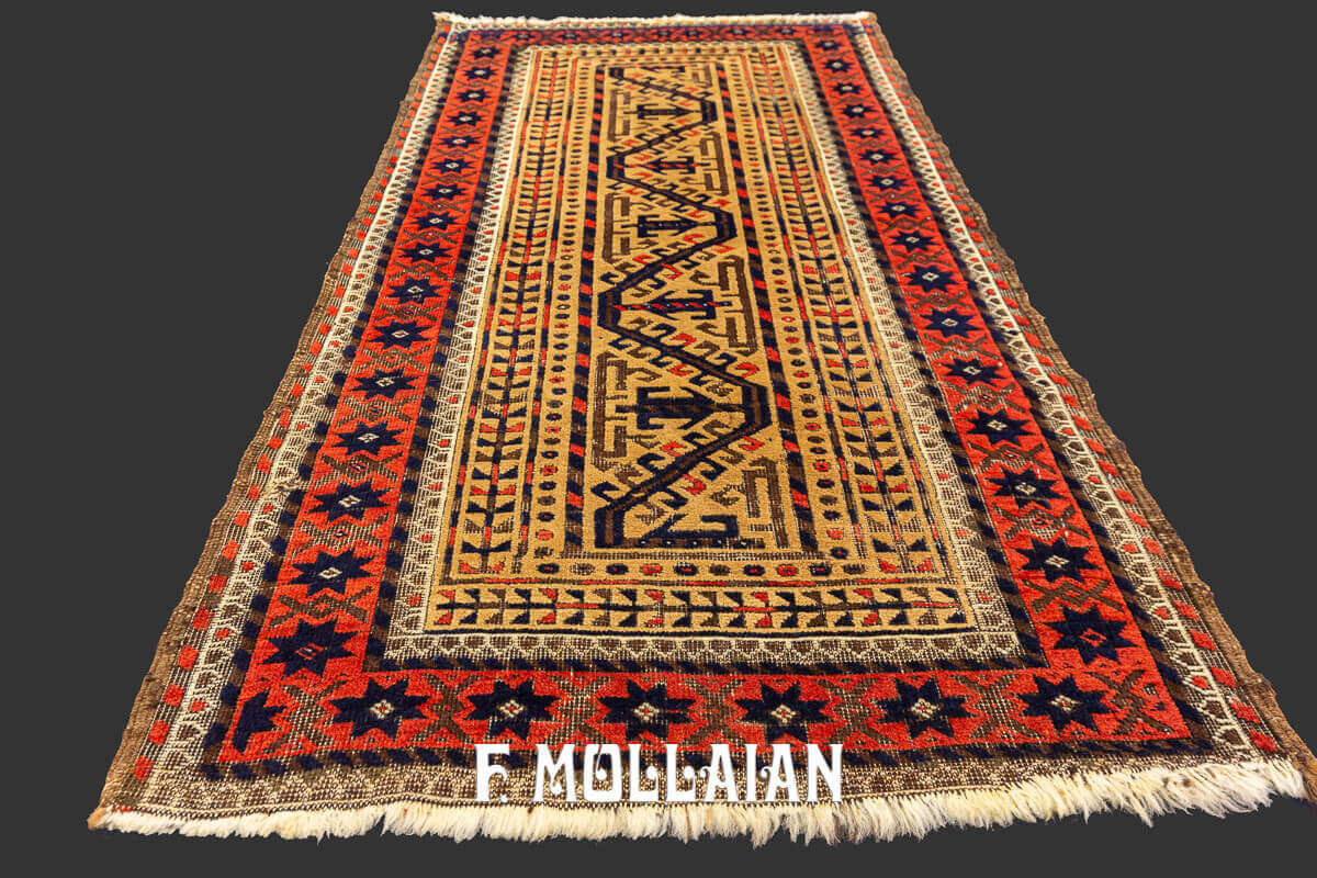 Tapis Baloutche Antique noué à la main Camel-Hair Field n°:427617 n°:427617