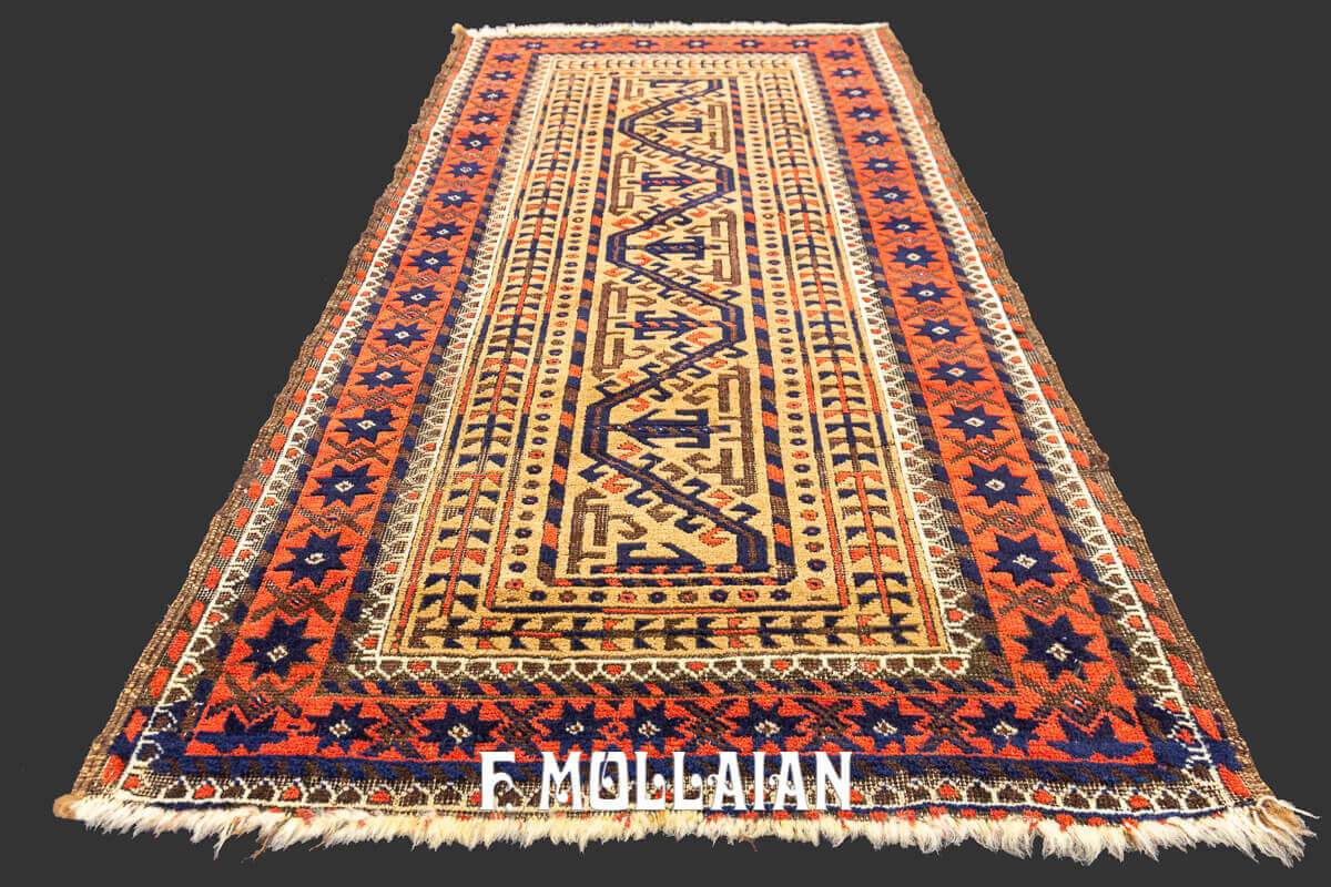 Tapis Baloutche Antique noué à la main Camel-Hair Field n°:427617 n°:427617
