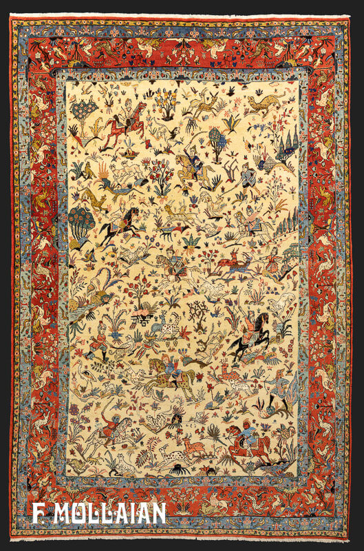 Antique Persian Qum Rug n°:51491333