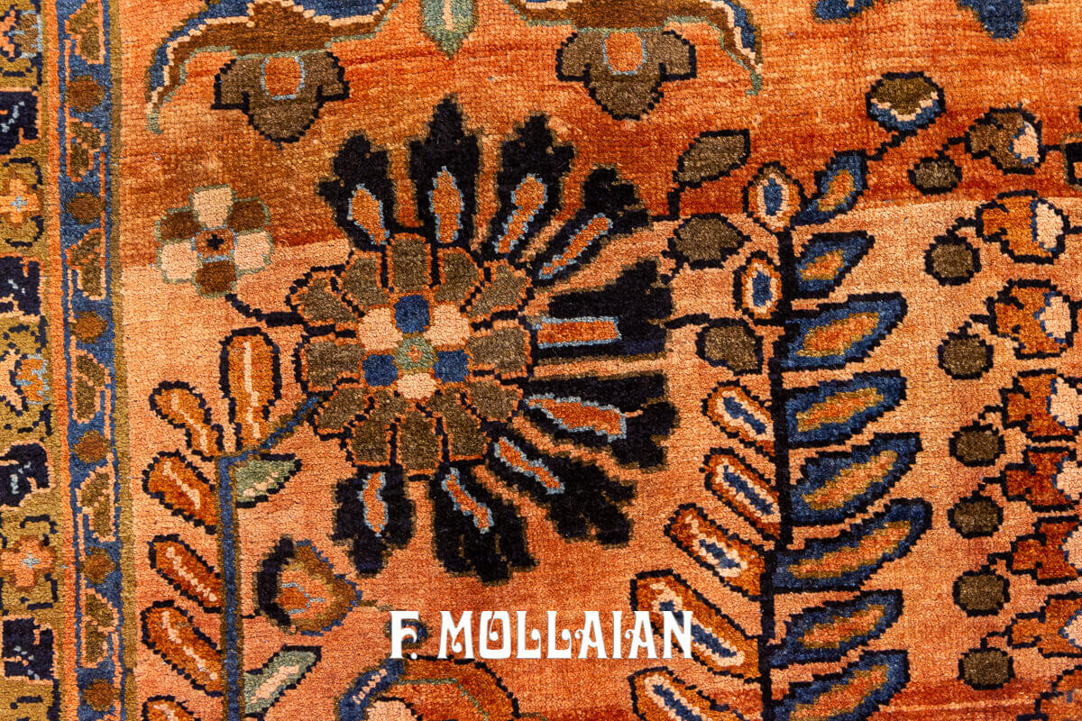 Tapis Persan Antique Sarouk de Couleur Saumon n°:84166056