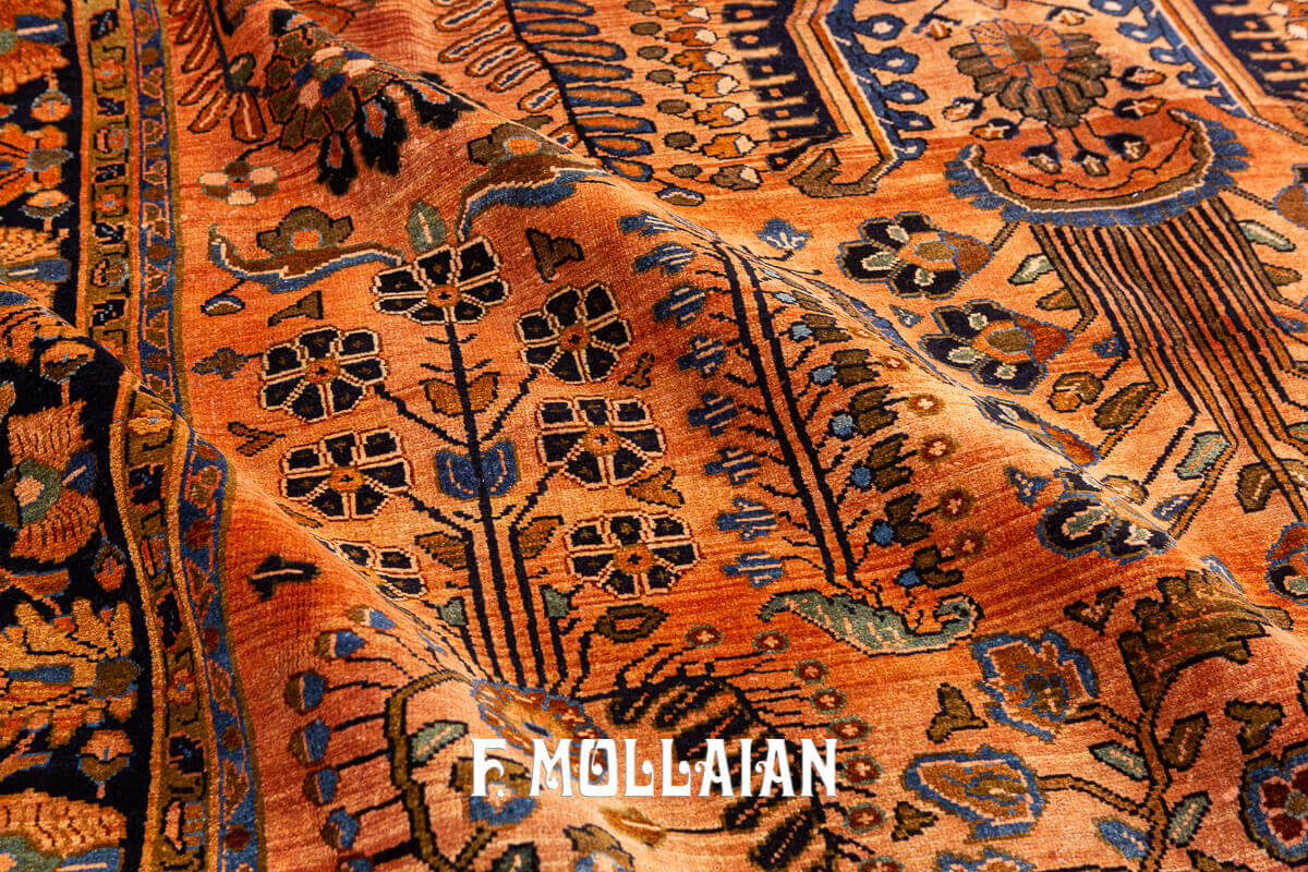 Tapis Persan Antique Sarouk de Couleur Saumon n°:84166056