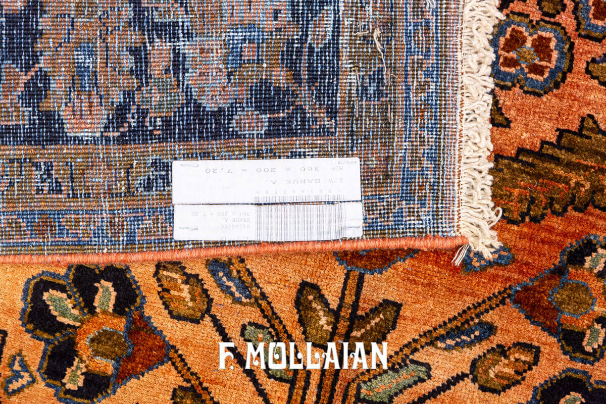 Tapis Persan Antique Sarouk de Couleur Saumon n°:84166056