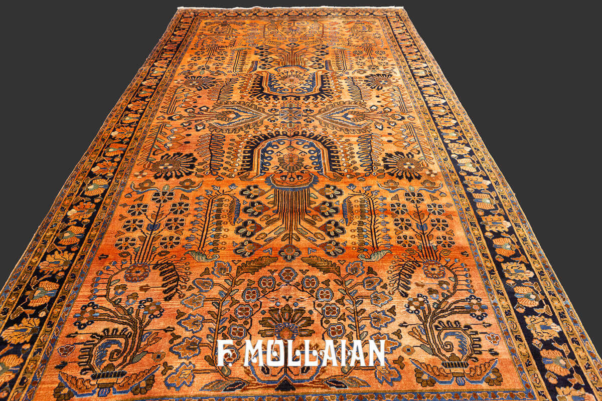Tapis Persan Antique Sarouk de Couleur Saumon n°:84166056
