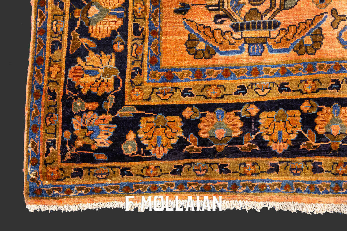 Tapis Persan Antique Sarouk de Couleur Saumon n°:84166056