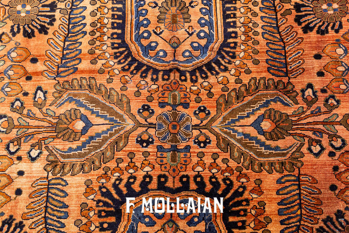 Tapis Persan Antique Sarouk de Couleur Saumon n°:84166056