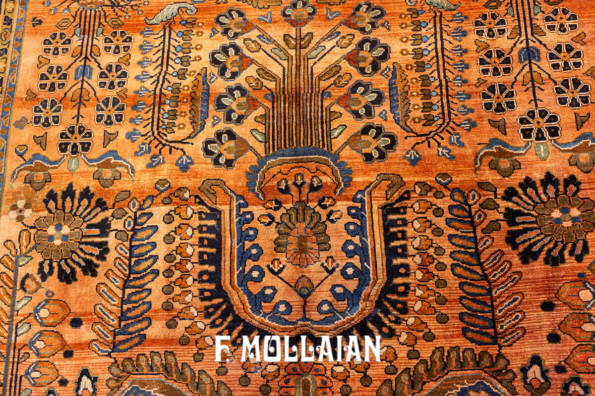 Tapis Persan Antique Sarouk de Couleur Saumon n°:84166056