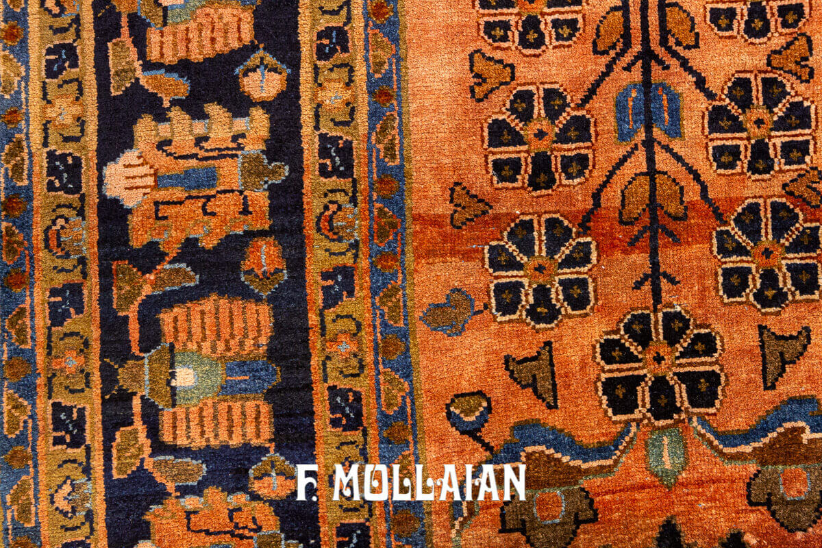 Tapis Persan Antique Sarouk de Couleur Saumon n°:84166056