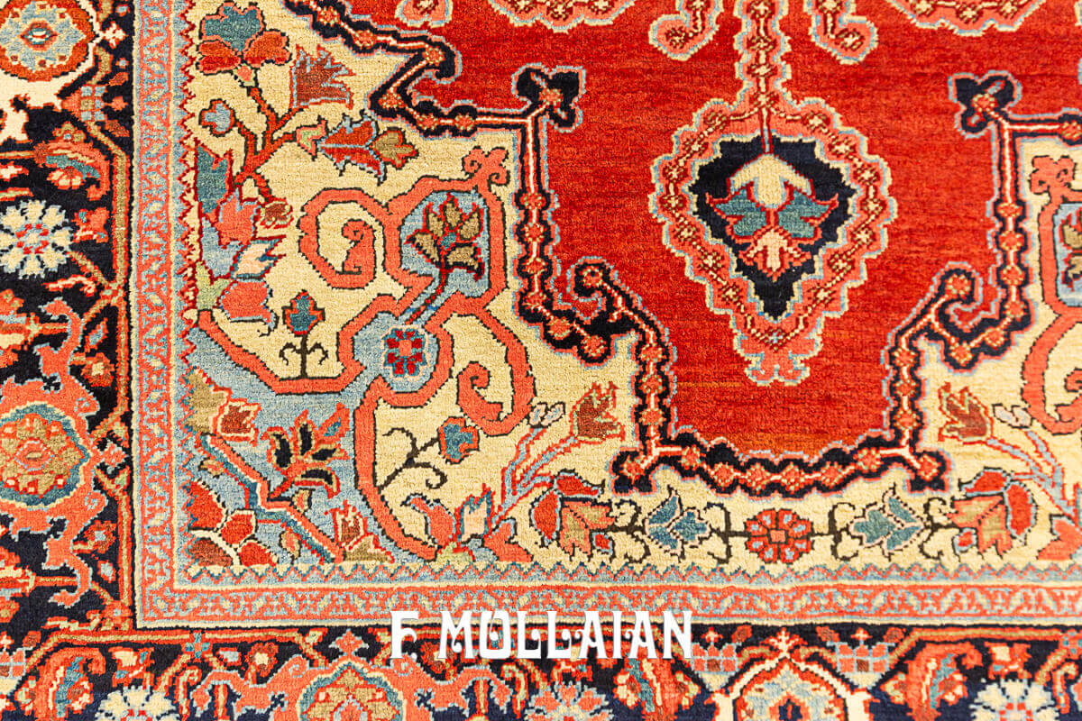 Antique Persian Bakshayesh Medallion Field Rug n°:89204232