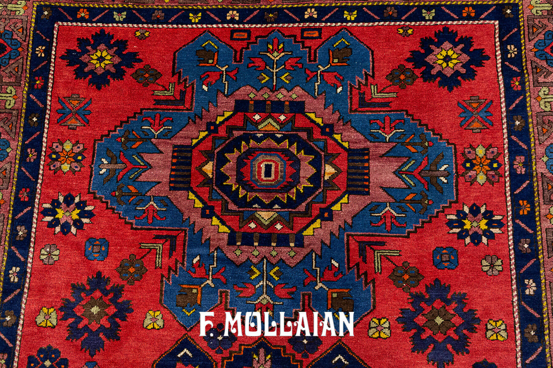 Antique Caucasian Lezghi Bold Design Hand-Knotted Rug n°:89205508